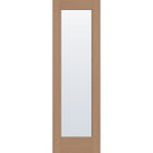 Clear flush glazed fiberglass entry door, full lite, 30" x 96", tan woodgrain finish