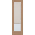 Raise & Lower Blinds flush glazed fiberglass entry door, full lite, 30" x 96", tan woodgrain finish, white blinds