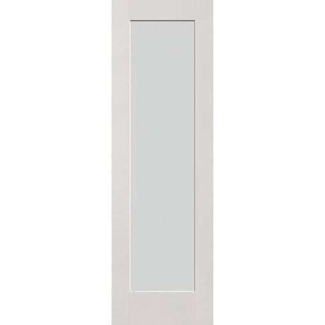 Frost flush glazed hurricane-rated fiberglass entry door, full lite, 30" x 96", white satin smooth finish