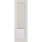 Raise & Lower Blinds flush glazed fiberglass entry door, full lite, 30" x 96", white satin smooth finish, white blinds