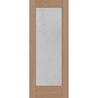 Micro-Granite flush glazed hurricane-rated fiberglass entry door, full lite, 32" x 80", tan woodgrain finish