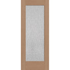 Rain flush glazed fiberglass entry door, full lite, 32" x 80", tan woodgrain finish