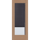 Raise & Lower Blinds flush glazed fiberglass entry door, full lite, 32" x 80", tan woodgrain finish, slate blinds