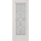 Austin flush glazed hurricane-rated fiberglass entry door, full lite, 32" x 80", white satin smooth finish, Satin Nickel caming