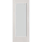 Frost flush glazed hurricane-rated fiberglass entry door, full lite, 32" x 80", white satin smooth finish