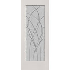 Waterside flush glazed hurricane-rated fiberglass entry door, full lite, 32" x 80", white satin smooth finish, Black Chrome caming