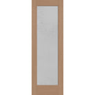 Micro-Granite flush glazed hurricane-rated fiberglass entry door, full lite, 32" x 96", tan woodgrain finish