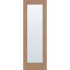 Clear flush glazed fiberglass entry door, full lite, 32" x 96", tan woodgrain finish