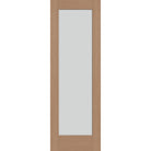 Frost flush glazed fiberglass entry door, full lite, 32" x 96", tan woodgrain finish