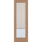Raise & Lower Blinds flush glazed fiberglass entry door, full lite, 32" x 96", tan woodgrain finish, white blinds