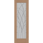 Waterside flush glazed fiberglass entry door, full lite, 32" x 96", tan woodgrain finish, Black Chrome caming