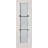 Dexter flush glazed hurricane-rated fiberglass entry door, full lite, 32" x 96", white satin smooth finish, Black Aluminum caming