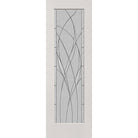 Waterside flush glazed hurricane-rated fiberglass entry door, full lite, 32" x 96", white satin smooth finish, Black Chrome caming