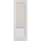 Raise & Lower Blinds flush glazed fiberglass entry door, full lite, 32" x 96", white satin smooth finish, white blinds