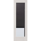Raise & Lower Blinds flush glazed fiberglass entry door, full lite, 32" x 96", white satin smooth finish, slate blinds