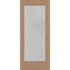 Micro-Granite flush glazed hurricane-rated fiberglass entry door, full lite, 34" x 80", tan woodgrain finish