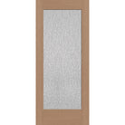 Rain flush glazed hurricane-rated fiberglass entry door, full lite, 34" x 80", tan woodgrain finish