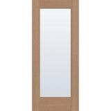 Clear flush glazed fiberglass entry door, full lite, 34" x 80", tan woodgrain finish