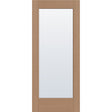 Clear flush glazed fiberglass entry door, full lite, 34" x 80", tan woodgrain finish