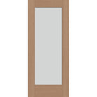 Frost flush glazed fiberglass entry door, full lite, 34" x 80", tan woodgrain finish
