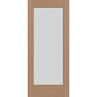 Frost flush glazed fiberglass entry door, full lite, 34" x 80", tan woodgrain finish