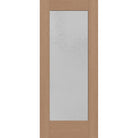 Micro-Granite flush glazed fiberglass entry door, full lite, 34" x 80", tan woodgrain finish