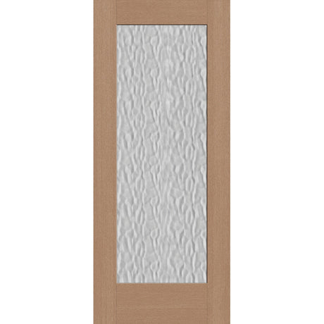 Vapor flush glazed fiberglass entry door, full lite, 34" x 80", tan woodgrain finish