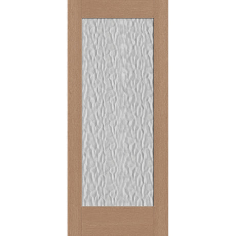 Vapor flush glazed fiberglass entry door, full lite, 34" x 80", tan woodgrain finish
