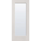 Clear flush glazed hurricane-rated fiberglass entry door, full lite, 34" x 80", white satin smooth finish