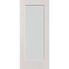 Frost flush glazed hurricane-rated fiberglass entry door, full lite, 34" x 80", white satin smooth finish