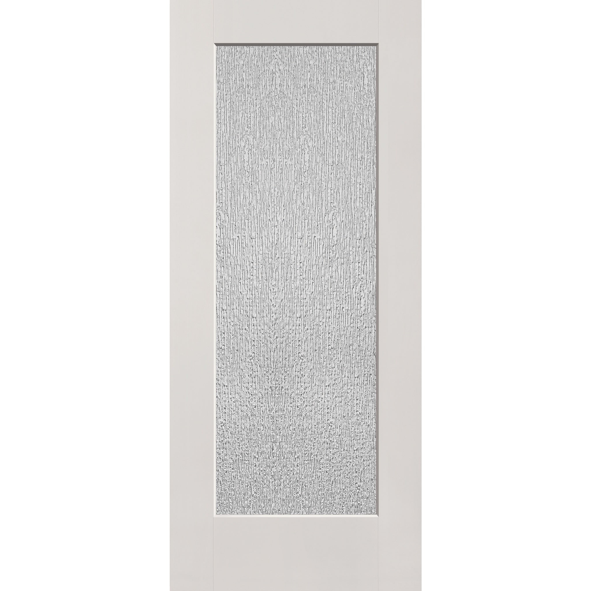 Rain flush glazed hurricane-rated fiberglass entry door, full lite, 34" x 80", white satin smooth finish
