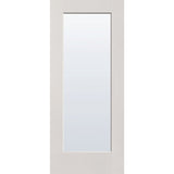 Clear flush glazed fiberglass entry door, full lite, 34" x 80", white satin smooth finish
