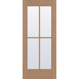 Clear flush glazed fiberglass entry door, full lite, 34" x 80", white satin smooth finish