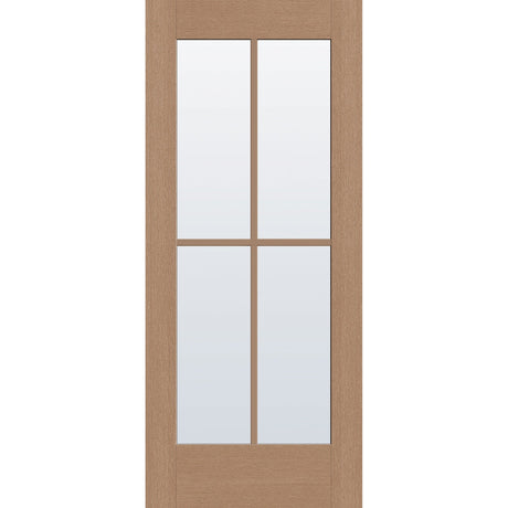 Clear flush glazed fiberglass entry door, full lite, 34" x 80", white satin smooth finish