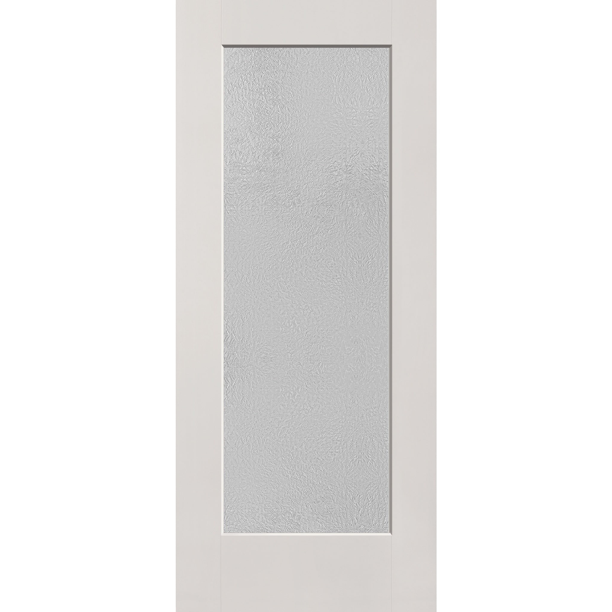 Micro-Granite flush glazed fiberglass entry door, full lite, 34" x 80", white satin smooth finish