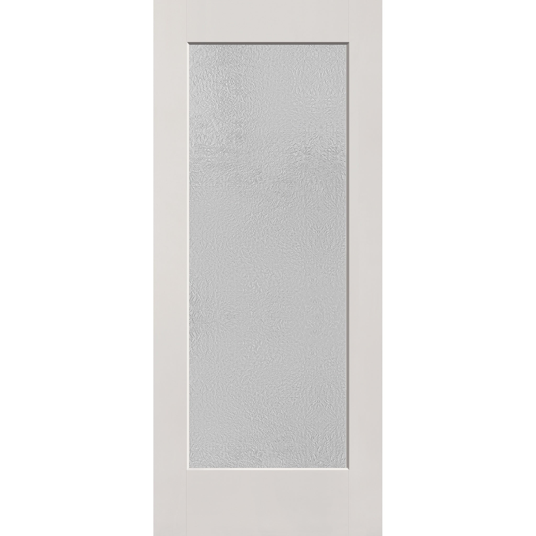 Micro-Granite flush glazed fiberglass entry door, full lite, 34" x 80", white satin smooth finish