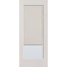 Raise & Lower Blinds flush glazed fiberglass entry door, full lite, 34" x 80", white satin smooth finish, white blinds