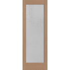 Micro-Granite flush glazed hurricane-rated fiberglass entry door, full lite, 34" x 96", tan woodgrain finish