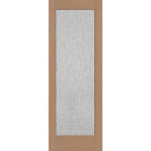 Rain flush glazed hurricane-rated fiberglass entry door, full lite, 34" x 96", tan woodgrain finish