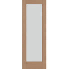Frost flush glazed fiberglass entry door, full lite, 34" x 96", tan woodgrain finish