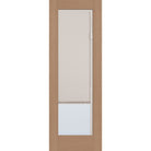 Raise & Lower Blinds flush glazed fiberglass entry door, full lite, 34" x 96", tan woodgrain finish, white blinds