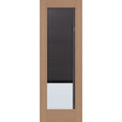 Raise & Lower Blinds flush glazed fiberglass entry door, full lite, 34" x 96", tan woodgrain finish, slate blinds