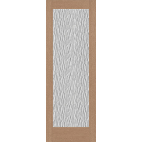 Vapor flush glazed fiberglass entry door, full lite, 34" x 96", tan woodgrain finish
