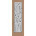 Waterside flush glazed fiberglass entry door, full lite, 34" x 96", tan woodgrain finish, Black Chrome caming
