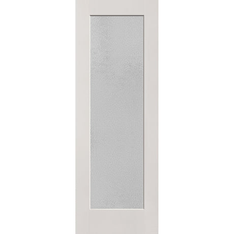 Micro-Granite flush glazed hurricane-rated fiberglass entry door, full lite, 34" x 96", white satin smooth finish