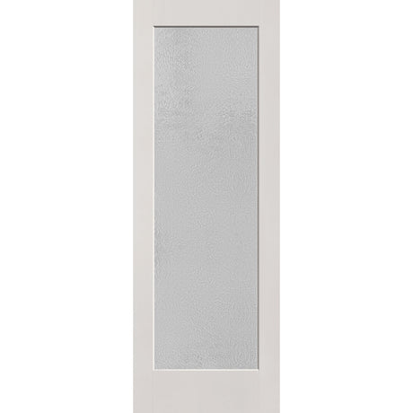 Micro-Granite flush glazed hurricane-rated fiberglass entry door, full lite, 34" x 96", white satin smooth finish