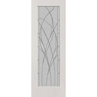 Waterside flush glazed hurricane-rated fiberglass entry door, full lite, 34" x 96", white satin smooth finish, Black Chrome caming