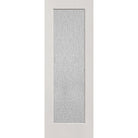 Rain flush glazed fiberglass entry door, full lite, 34" x 96", white satin smooth finish