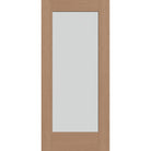 Frost flush glazed fiberglass entry door, full lite, 36" x 80", tan woodgrain finish