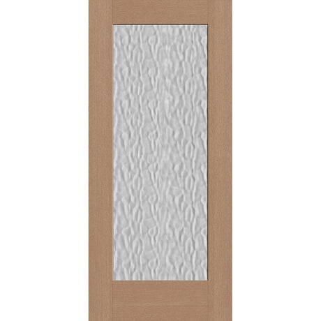 Vapor flush glazed fiberglass entry door, full lite, 36" x 80", tan woodgrain finish